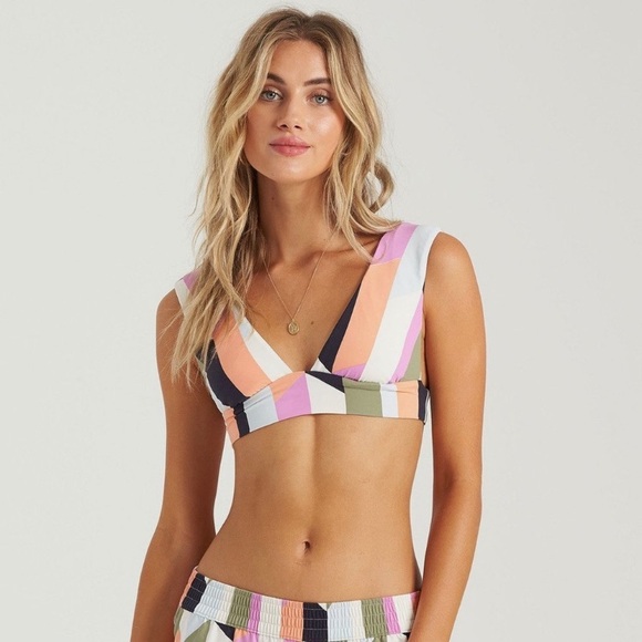 Billabong Slow Roller Abstract Plunge Bikini Top | Maui Rider Bottoms - Picture 12 of 15